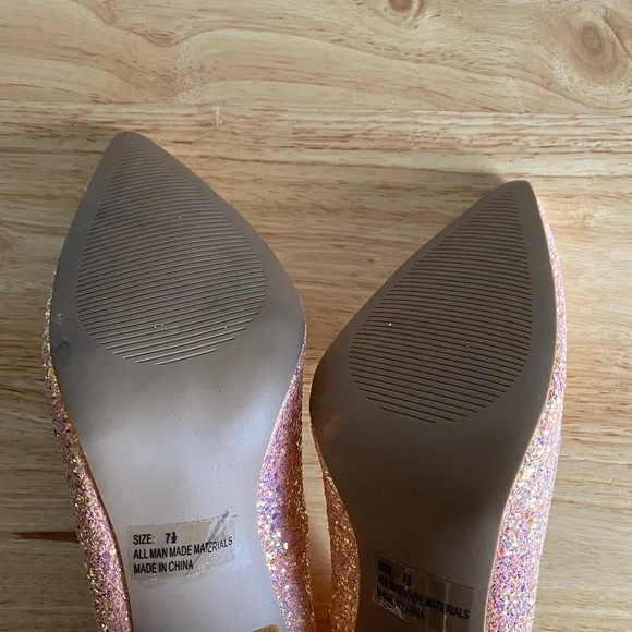 Qupid Womens Pink Glitter Heels - Picture 7 of 13